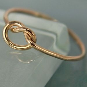 14K Yellow Gold Vermeil Thin Love Knot Ring